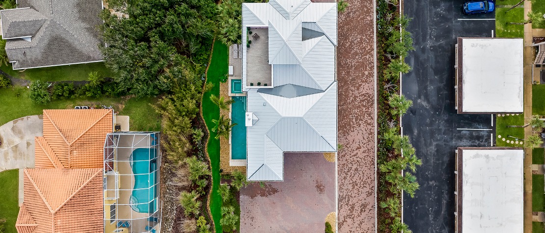 overhead view of Ponce Inlet Key model home