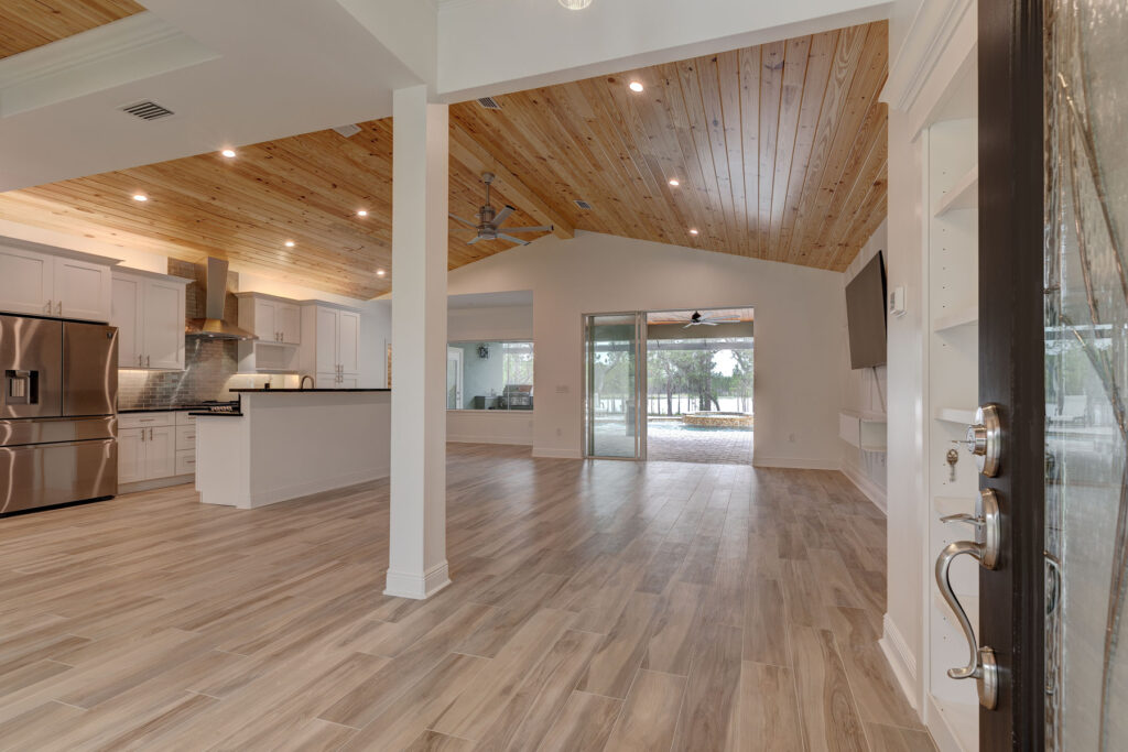 A stunning whole-home remodel in Central Florida featuring a custom kitchen and open living space