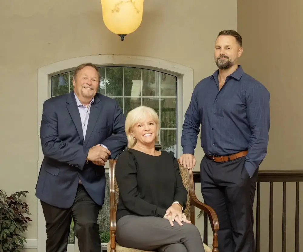 The Newberry Homes leadership team, from left: Mike Newberry, Jeanne Temple, and Chad Newberry